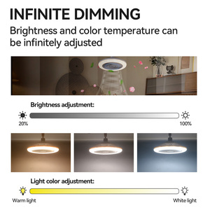 Moderne Smart Plafond Led <span class=keywords><strong>Ventilateur</strong></span> Lumière Intelligent Gradation Maison E27 <span class=keywords><strong>Ampoule</strong></span> Tête Mobile 360 Rotation Télécommande LED <span class=keywords><strong>Ventilateur</strong></span> de Plafond - Product Image 6