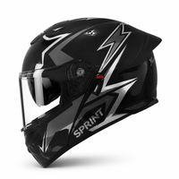 Casque intégral modulaire ABS personnalisable avec graphisme éclair, homologué DOT, équipement de sécurité pour la conduite et la course