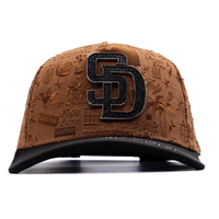 Nouvelle Casquette Snapback Bicolore Marron et Noir, Broderie 3D Intégrale, Badge Strass, Chapeau de Baseball Vintage, Gorras Structurées à 5 Panneaux