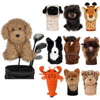 En stock : Housses de tête de club de golf en peluche amusantes (Tournesol, Fraise, Animaux) pour Driver et bois, Accessoires de golf