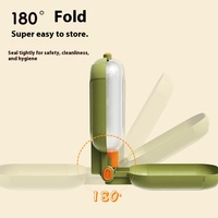 Bouteille d'eau et de nourriture pliable 2 en 1 pour animaux de compagnie, 460 ml, bol d'alimentation et d'abreuvement extérieur, facile à nettoyer, fournitures de voyage portables pour chiens et chats