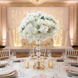 Customization <b>Flower</b> Ball <b>Artificial</b> <b>Flower</b> <b>Hydrangea</b> Rose Magnolia Wedding Table Centerpieces Decoration Floral Arrangement - Product Image 1