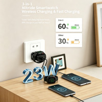 Chargeur rapide GaN 65W à 3 ports QC3.0 USB Type-C, adaptateur secteur mural pour montre connectée, téléphone portable, tablette
