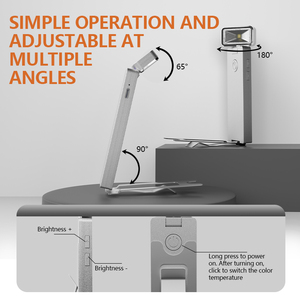 หลอดไฟ LED แบบพับได้สำหรับห้องอ่านหนังสือไฟที่คั่นหนังสือสไตล์โมเดิร์นปรับความสว่างได้แหล่งแบตเตอรี่สีดำสีขาว - Product Image 5