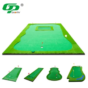 Fabriek Custom Minigolfbaan Indoor Putting Groen Kunstgras Anti-Slip Rubberen Basis Grote Golf Putting Groene Mat