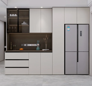 Buffet moderne en bois écologique pour salle à manger, armoire de rangement sur mesure avec étagères réglables, style bois pour le rangement - Product Image 1