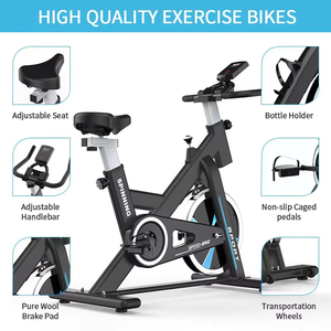 Bicicleta de Ciclismo Fija de Acero Inoxidable, Uso Comercial y Doméstico, Control Magnético, Silenciosa, para Ejercicios Cardiovasculares, Carga Máxima de 150 kg - Product Image 3