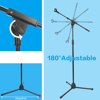 Support de microphone en métal réglable, support de microphone de studio pour diffusion en direct, enregistrement, support de perche
