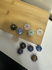 Ciondolo a Forma di Cuore in Quarzo Rosa Naturale, Avventurina Verde, Quarzo Bianco, Quarzo Fragola, Pietra Scintillante, Ciondoli e Charm alla Moda - Product Image 3