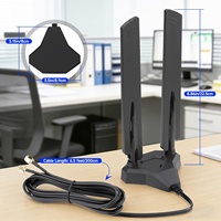 Antenne WiFi 7 Tri-Bande Eightwood 6GHz/5GHz/2.4GHz RP-SMA à base magnétique pour PC de bureau, carte mère gaming PCIe et routeur