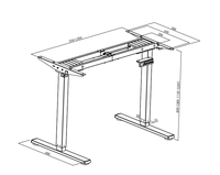 Cadre de bureau électrique à double moteur réglable en hauteur, pour position assise ou debout, plusieurs options de taille, haute stabilité, robuste