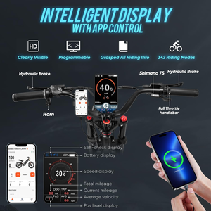 Bicicleta eléctrica de montaña eAhora Romeo 2 con llantas gruesas de 20 pulgadas, todoterreno, 7 velocidades, motor dual, para adultos. - Product Image 3