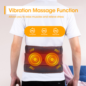 EE. UU., envío gratis, masajeador de cintura recargable, compresa caliente, alivio del dolor de espalda, vibración inalámbrica, cinturón de masaje Lumbar con calor - Product Image 4