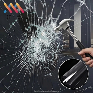 <span class=keywords><strong>Film</strong></span> de sécurité transparent anti-explosion en PET auto-adhésif moderne et simple de 5 mil pour fenêtre de porte coulissante domestique - Product Image 1