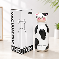 Nouvelle gourde isotherme de 480 ml avec motif tête d'animal, bouteille sous vide isolée pour enfants, tasse isotherme sans BPA, récipient à boisson