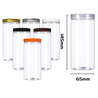 Pot en Plastique 800 ml pour Emballage, Contenant PET en Plastique pour Miel, Beurre de Cacahuète, avec Couvercle pour Aliments