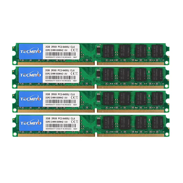 TECMIYO garanzia a vita DDR2 2GB RAM 2GB PC2 muslimex Non ECC memoria del Computer Desktop senza buffer