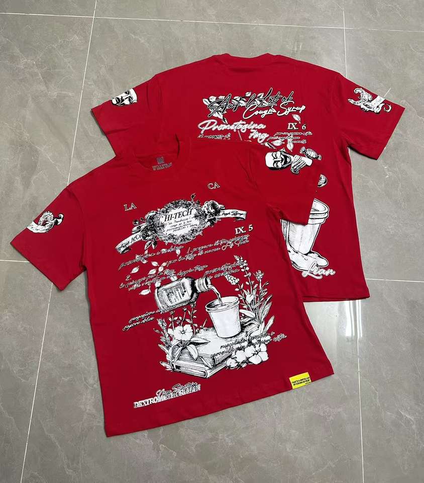 Wholesale Luxury Brand That's A Awful Lot Of Cough Syrup Red Men's Tshirt Custom 100% Cotton Graphic Print Casual T Shirts Men