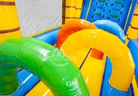 Parcours d'obstacles gonflable commercial des Caraïbes pour adultes et enfants, idéal pour la location d'événements sportifs en plein air