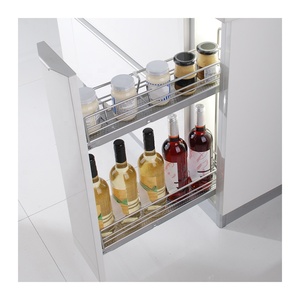 Kitchen stainless pull out wire basket,kitchen stainless steel dish drying rack,metal wire mesh slide basket drawer