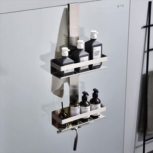 Étagère de douche d'angle suspendue en acier pour salle de bain - Product Image 5