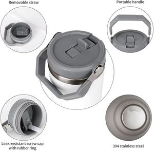 1200ml Custom Logo SUS 304 Stainless Steel Double-Wall Vacuum Tumbler Handle 6-12 Hours Thermal Performance <b>Hot</b>/<b>Cold</b> Insulated - Product Image 5