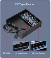 New 5.25" Drive Bay SATA 4-Port USB 3.0 + 2-Port Type-C 5GBps Transfer Rate Computers Durable Aluminum Alloy 1-Year Warranty