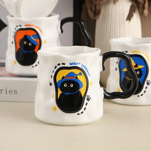 Tazza di acqua dall'aspetto alto della tazza di ceramica creativa fatta a mano per coppie carina tazza di ceramica - Product Image 5