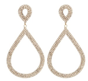 Boucles d'oreilles de luxe en forme de goutte d'eau pour femmes, en strass, grandes boucles d'oreilles en cristal, bijoux fantaisie - Product Image 2