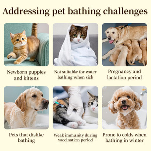 Poudre nettoyante sans eau pour l'entretien du pelage des animaux, sans sulfate, sans parabènes, <span class=keywords><strong>à</strong></span> base d'amidon de maïs, sans odeur, non irritante, shampoing <span class=keywords><strong>sec</strong></span> en poudre pour chien et chat - Product Image 6