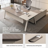 Ensemble de bureau et chaise de direction moderne avec meuble de rangement en L et table d'appoint - Collection de mobilier de bureau tendance
