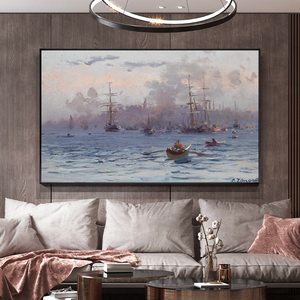 Pintura al Óleo Hecha a Mano sobre Lienzo, Arte Abstracto Impresionista de Paisaje Marino, Cuadros Decorativos - Product Image 5