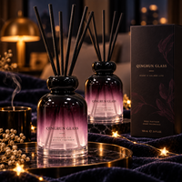 Flacon de parfum en verre rond ombré vide de 100 ml, à large ouverture, pour chambre, salon et collection maison
