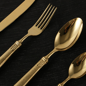 Ensemble de couverts occidentaux en acier inoxydable DF 304, couteau, fourchette, cuillère, couteau à steak, style nordique et minimaliste, pour usage domestique - Product Image 5