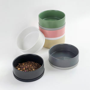 Atacado Personalizado Pet Bowls Anti-Spill Ceramic Drinking Basins com Capas de Silicone Cut-to-Order Cat e Dog Bowls - Product Image 3