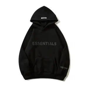 Best Quality Black Hoodies Men Fleece Cotton 350GSM Workout Gym Outdoor Design Your Own Brand