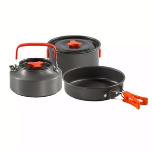 Ensemble de casseroles et bouilloires antiadhésives légères, kit de cuisine de camping portable pour la randonnée et le feu de camp - Product Image 2