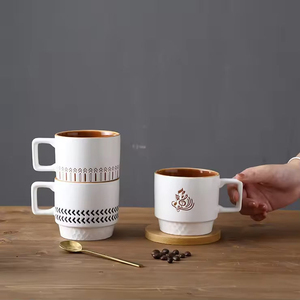 High Quality Modern Ceramic Customizable Drinking <b>Cup</b> Wholesale Tea Coffee Milk Mugs Sustainable <b>Reusable</b> Nordic Pattern - Product Image 1