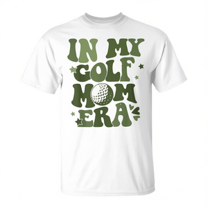 Camiseta In My Golf Mom Era para adultos, unisex, manga corta, cuello redondo, estampada con serigrafía - Product Image 2