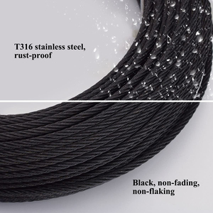 Cable de Acero Recubierto de Negro <span class=keywords><strong>7x7</strong></span> de 1/8'' Flexible, Resistente a la Corrosión, para Barandillas y Cercas - Product Image 6