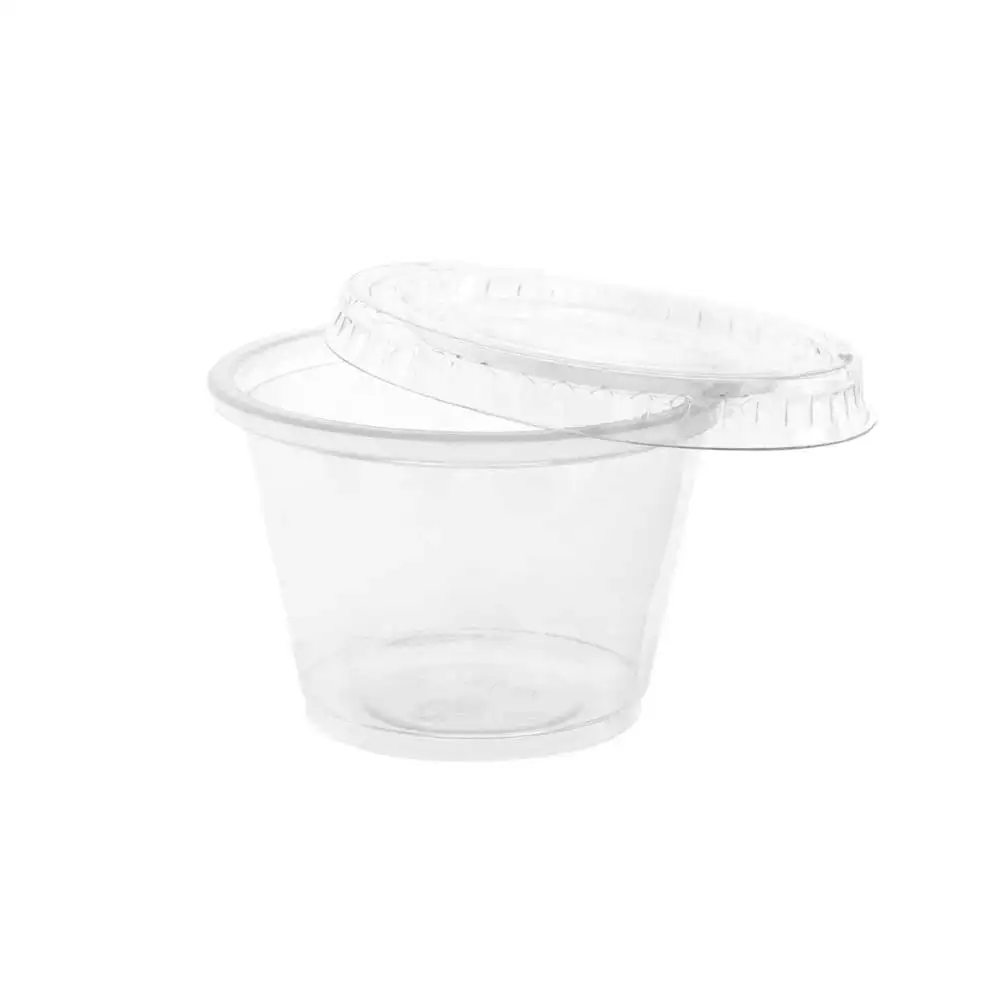 Festa 115ML/ 3 OZ Porção Copo Copo De Degustação De Plástico Transparente Suflé Cup/plástico descartável DELI RECIPIENTE PARA RECIPIENTE DE ALIMENTOS