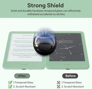 Protecteur d'écran en verre trempé transparent 9H résistant aux empreintes digitales 2.5D <span class=keywords><strong>Arc</strong></span> sans bulles pour 6 ''Kindle 2024 2022 (11e) - Product Image 6