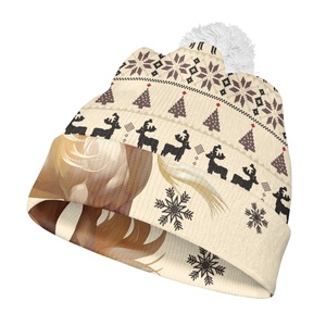<span class=keywords><strong>Bonnet</strong></span> en tricot avec pompon pour adulte, cadeau de Noël, vente en gros, <span class=keywords><strong>bonnet</strong></span> personnalisé avec motif de <span class=keywords><strong>cheval</strong></span> et de renne de Noël - Product Image 4