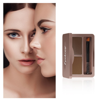 Palette de maquillage pour sourcils en poudre minérale imperméable personnalisée 2 couleurs longue durée avec miroir et pinceau Modèle MB008 pour marque privée