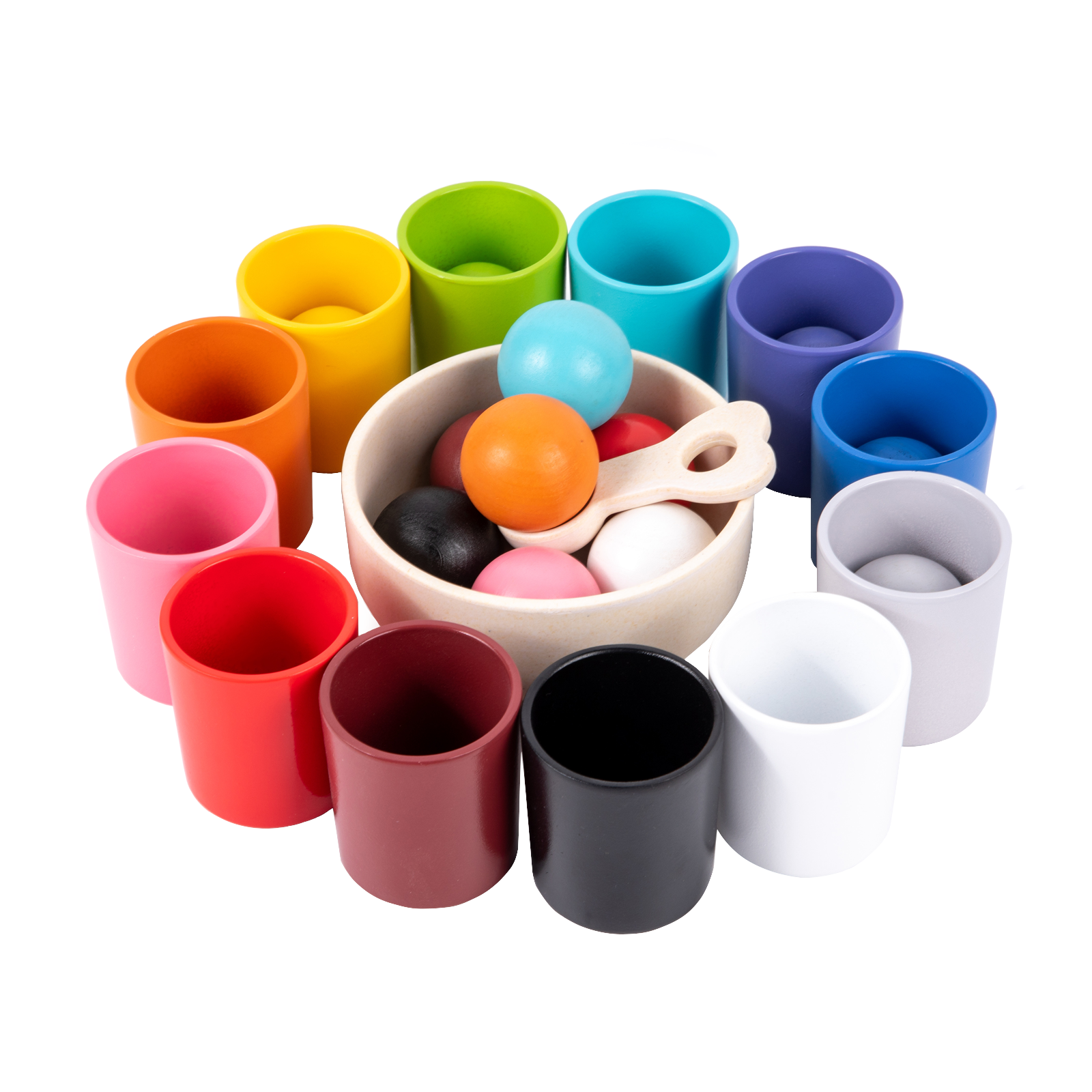 Деревянные развивающие игрушки Монтессори для детей, деревянные цветные сортировщики и распознавание, 12 радужных цветов