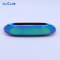 Plateau rectangulaire en acier inoxydable noir et or arc-en-ciel, plateau de rangement en métal, plateaux roulants, plateaux à tabac – Prix usine