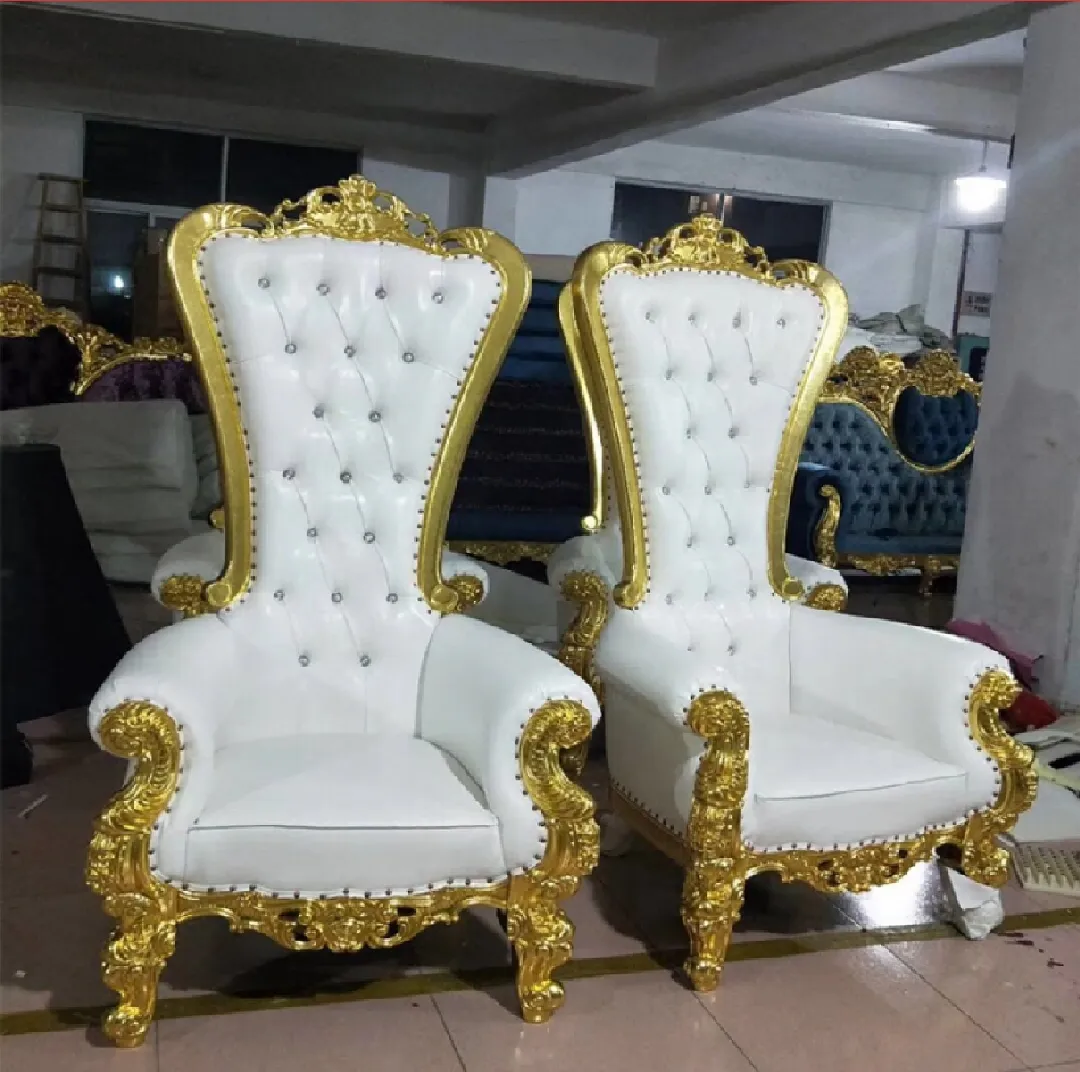Лидер продаж, современный белый стул с надписью «Любовь Королевский Король трон», Золотая роскошная свадьба для свадебных украшений