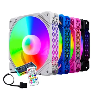 Custom 120mm Computer Fan RGB LED Cooling Ventilador PC Fans Cooler Fan 12V with ARGB Controller Remote Set for Gaming