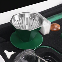 Ensemble de café filtre en verre écologique avec moulin manuel, outils de préparation manuelle personnalisables, coffret cadeau pour usage quotidien et offrandes