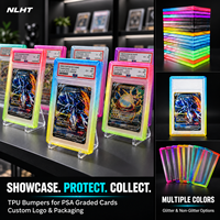 Protecteur de carte de collection à dégradé de couleurs mixtes avec plaque de protection arrière et protection antichoc pour cartes gradées
